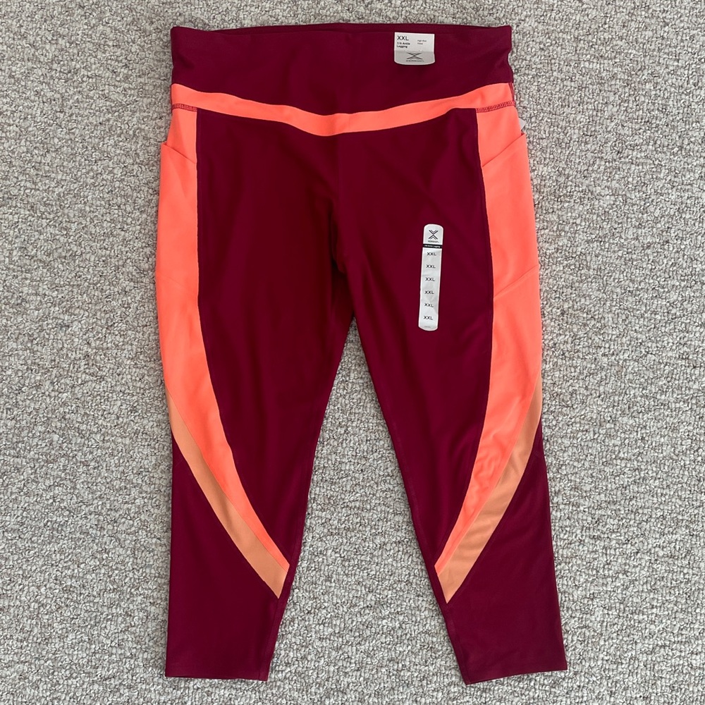 Women’s Maroon and Orange Leggings